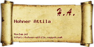 Hohner Attila névjegykártya